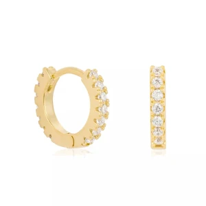 Nya 14 karats guldörhänge  - Säljer dessa 14 karats guldpläterade örhängena med Cubic Zirconia-stenar nya i förpackning.  Nickelfria 