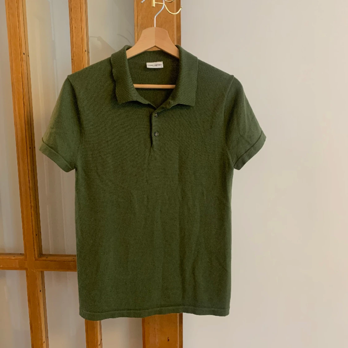 John Henric pikétröja grön merinoull