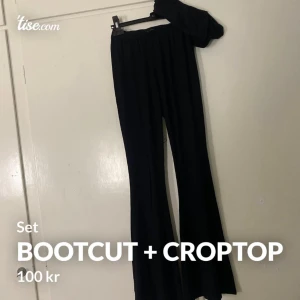 Bootcut byxor + croptop - Ett set med ett par byxor och en crop top, Inte kommit till användning.