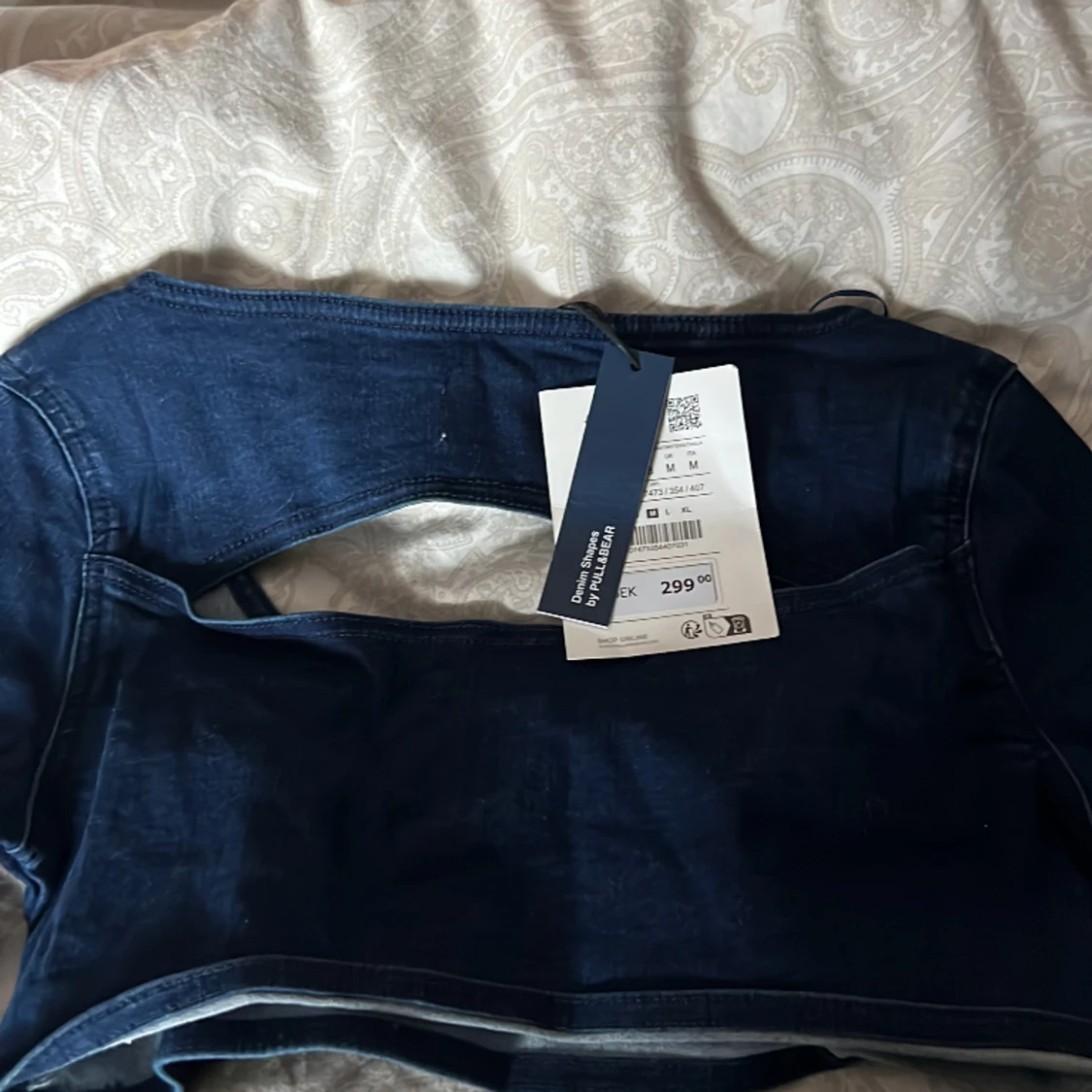 Denim blå topp  - 90