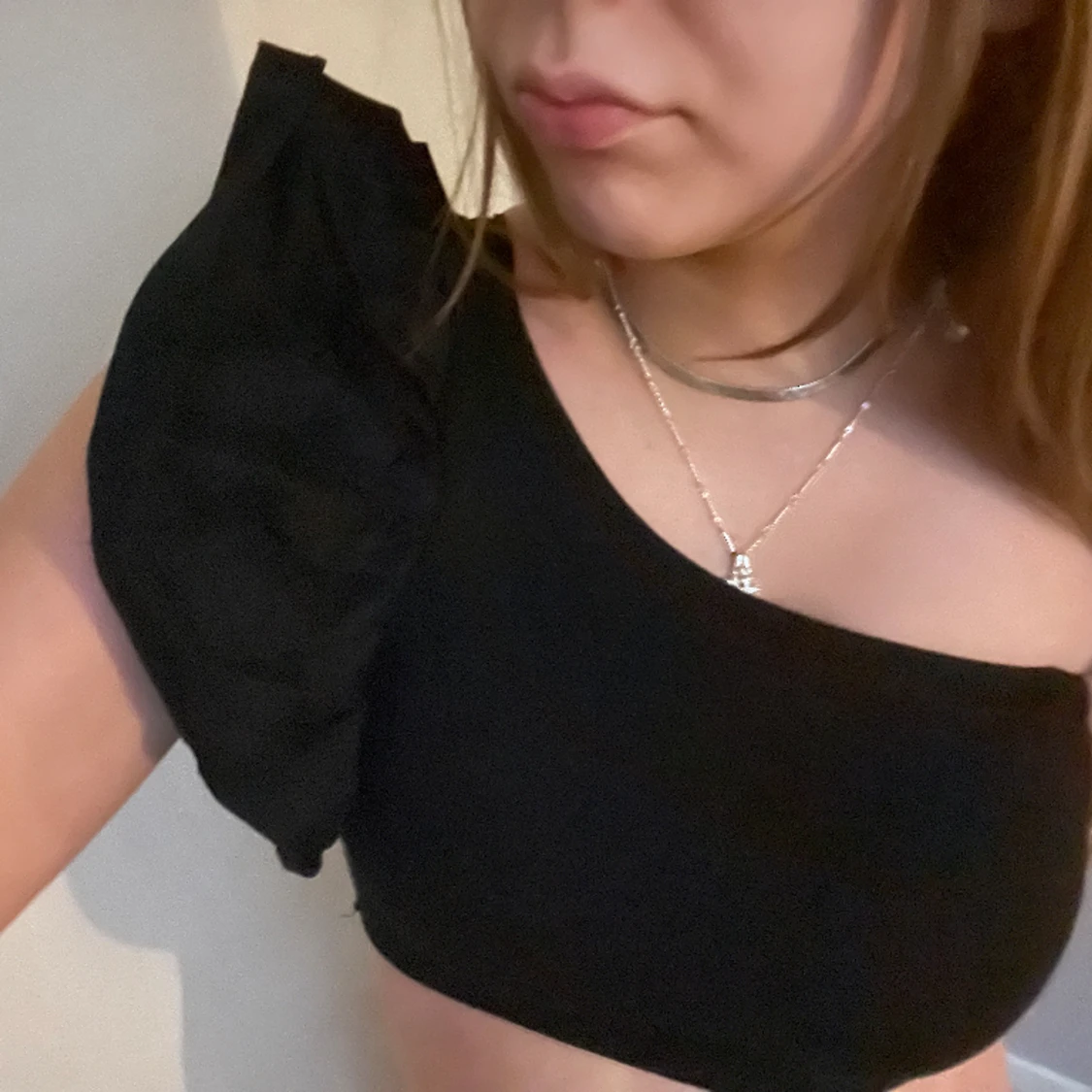 Zara one shoulder svart topp🖤 - 91