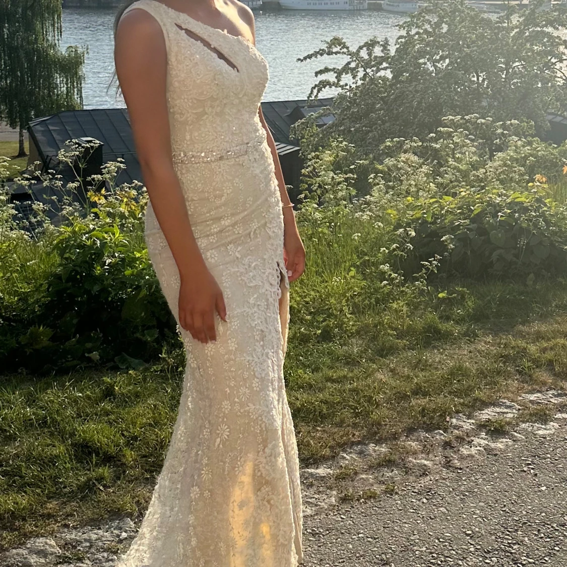 Beige långklänning