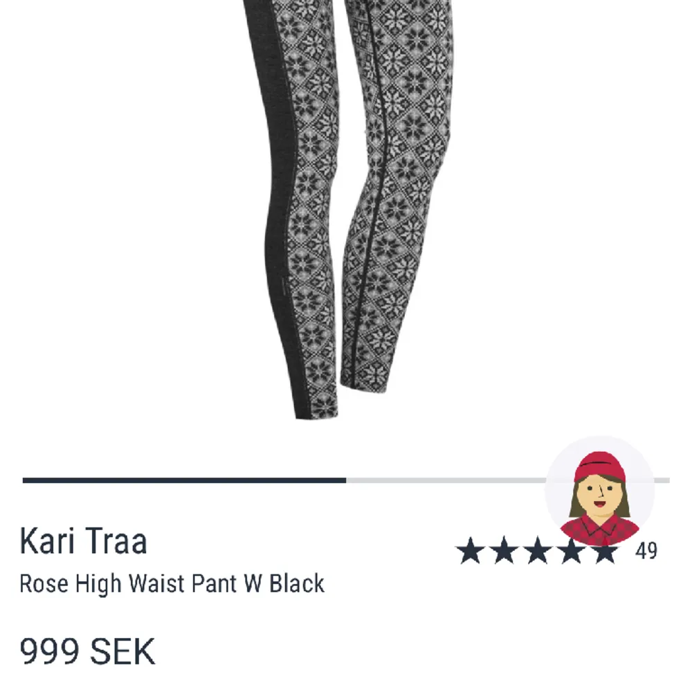 Säljer två stycket underställsbyxor från Kari traa i super fint skick, tyvärr blivit för små och använda en säsong. Som nya.  Det är modellen rose High waist i svart storlek S på båda . Jeans & Byxor.