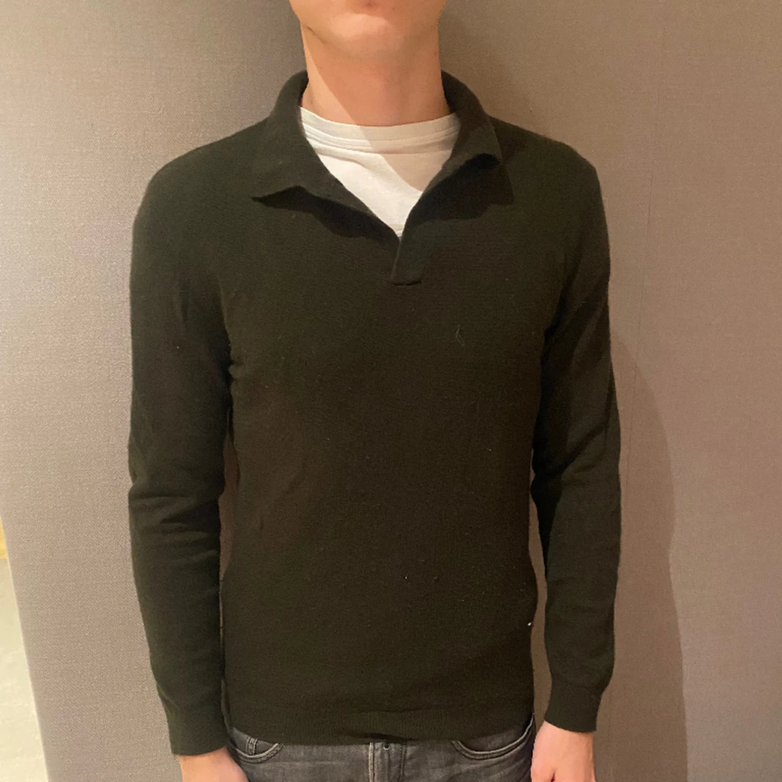 Mörk grön bomulls tröja