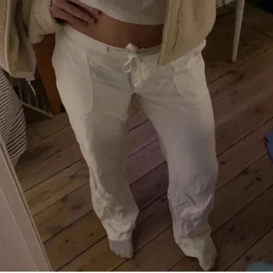 lågmidjade linnebyxor 