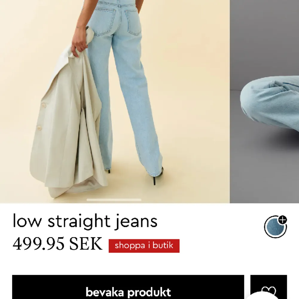 Jeans från Gina köpta för 499kr. Slutsålda, mitt pris 249kr, som nya!!! Storlek 34, men passar 36❤️. Jeans & Byxor.