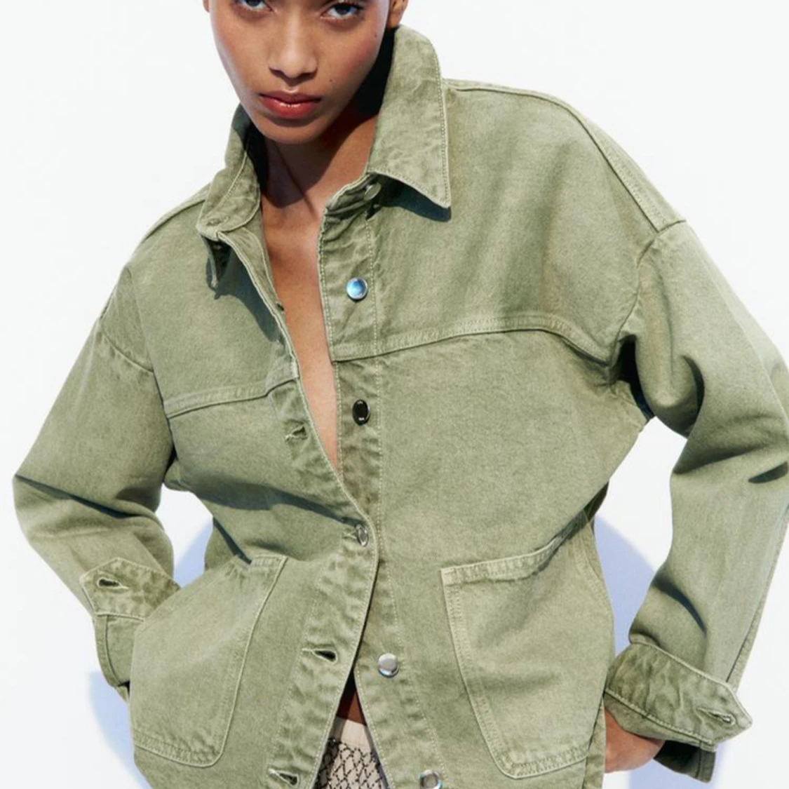Grön jeansjacka