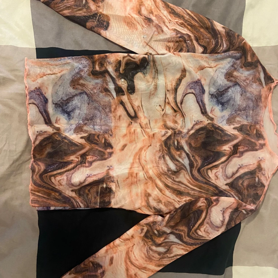 Mönstrad långärmad topp - 90