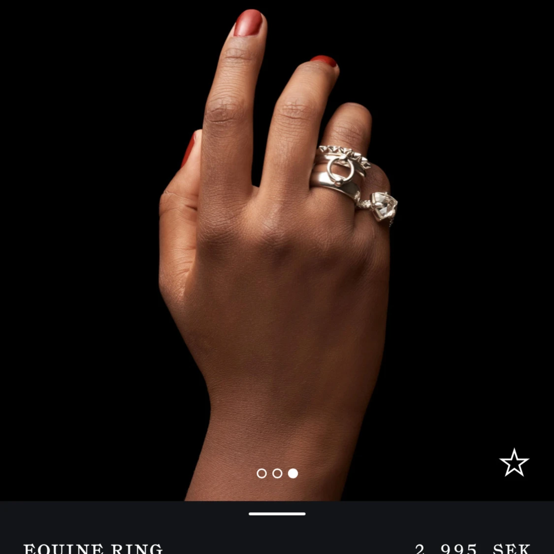 Silverfärgad ring med hästinspirerad design - 38