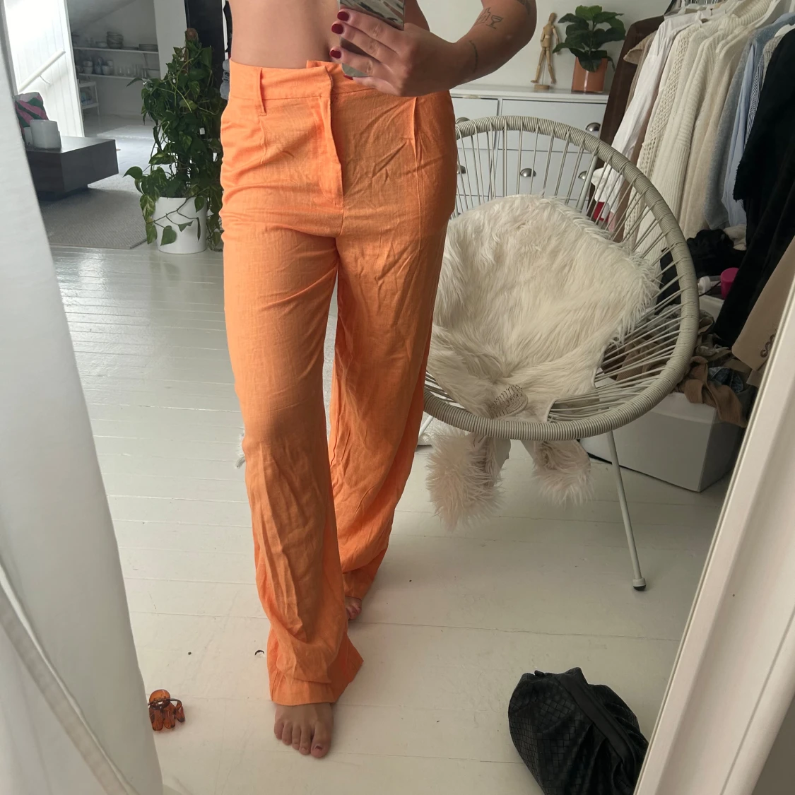 orangea linnebyxor - 90