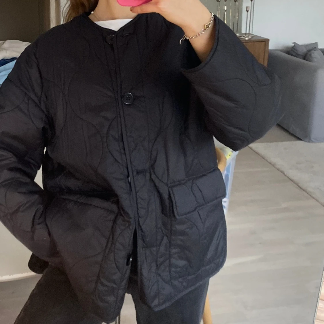 Kort dunkappa med knappar - 90