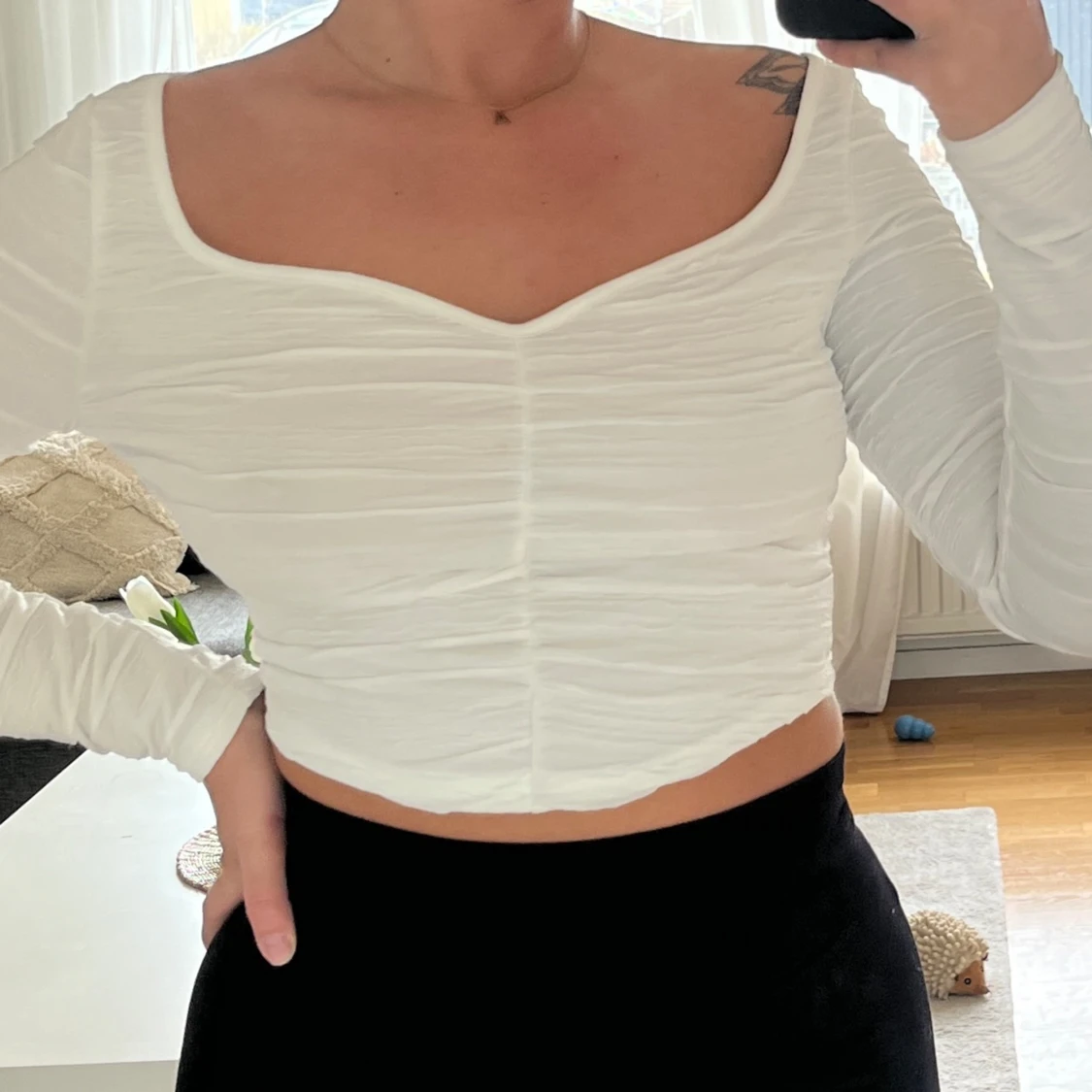 Vit långärmad - 90