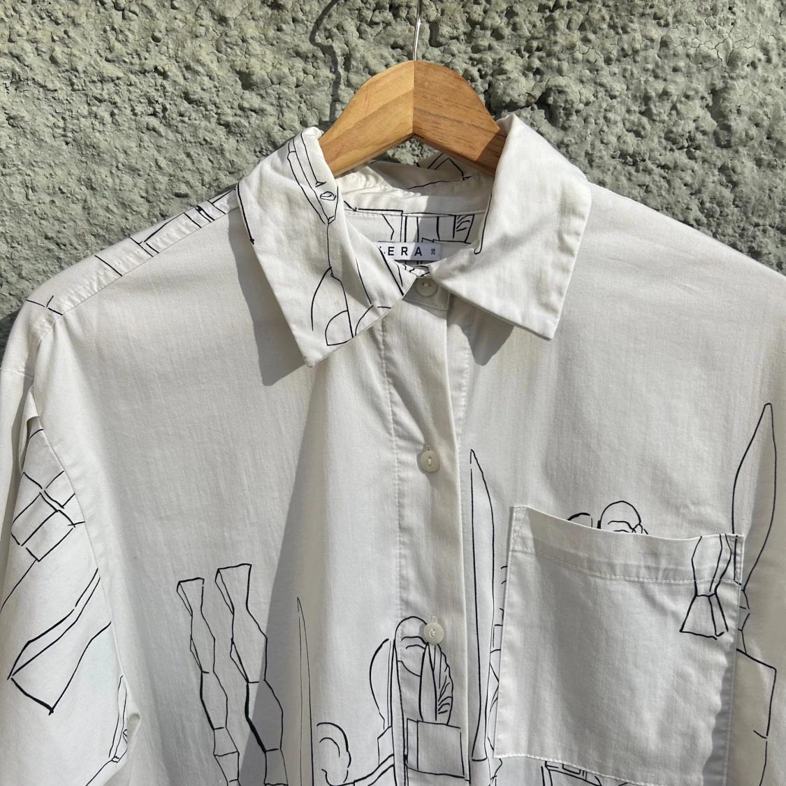 Mönstrad bomullsskjorta  - 91