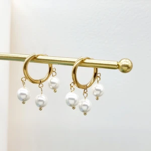 Handgjorda örhängen  - Handgjorda örhängen ● 💎Material- 100% rostfritt stål och pärlor ●Längd -3,5cm 🎨Vattentåliga, ändrar inte färgen! Köp för 80kr/st eller 130kr/paret