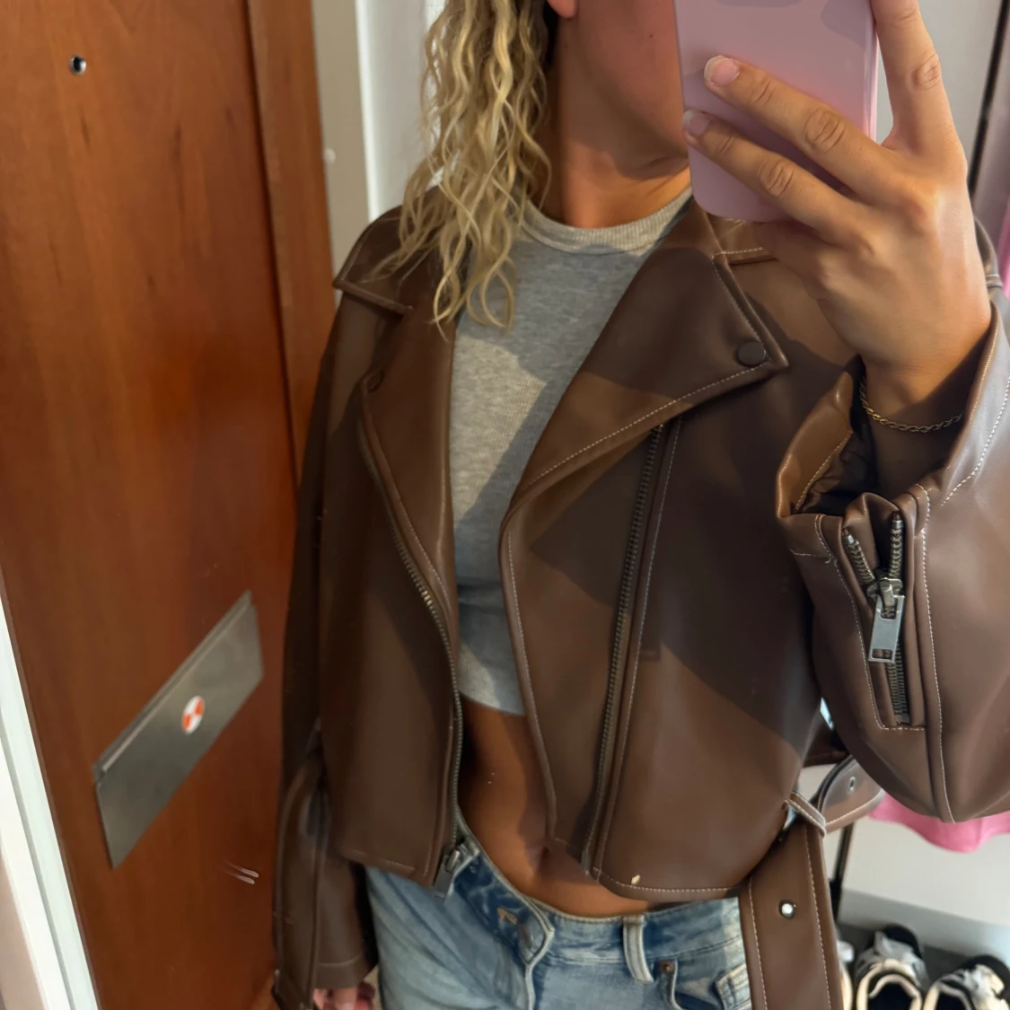 Skinnjacka brun bianca - 91