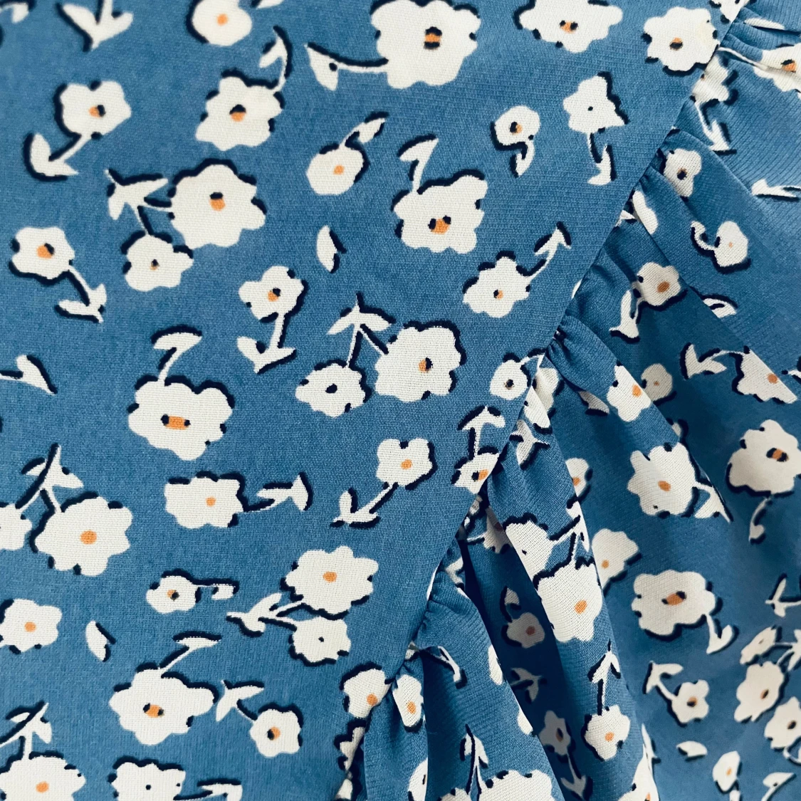 Blå blommrig kjol - 90