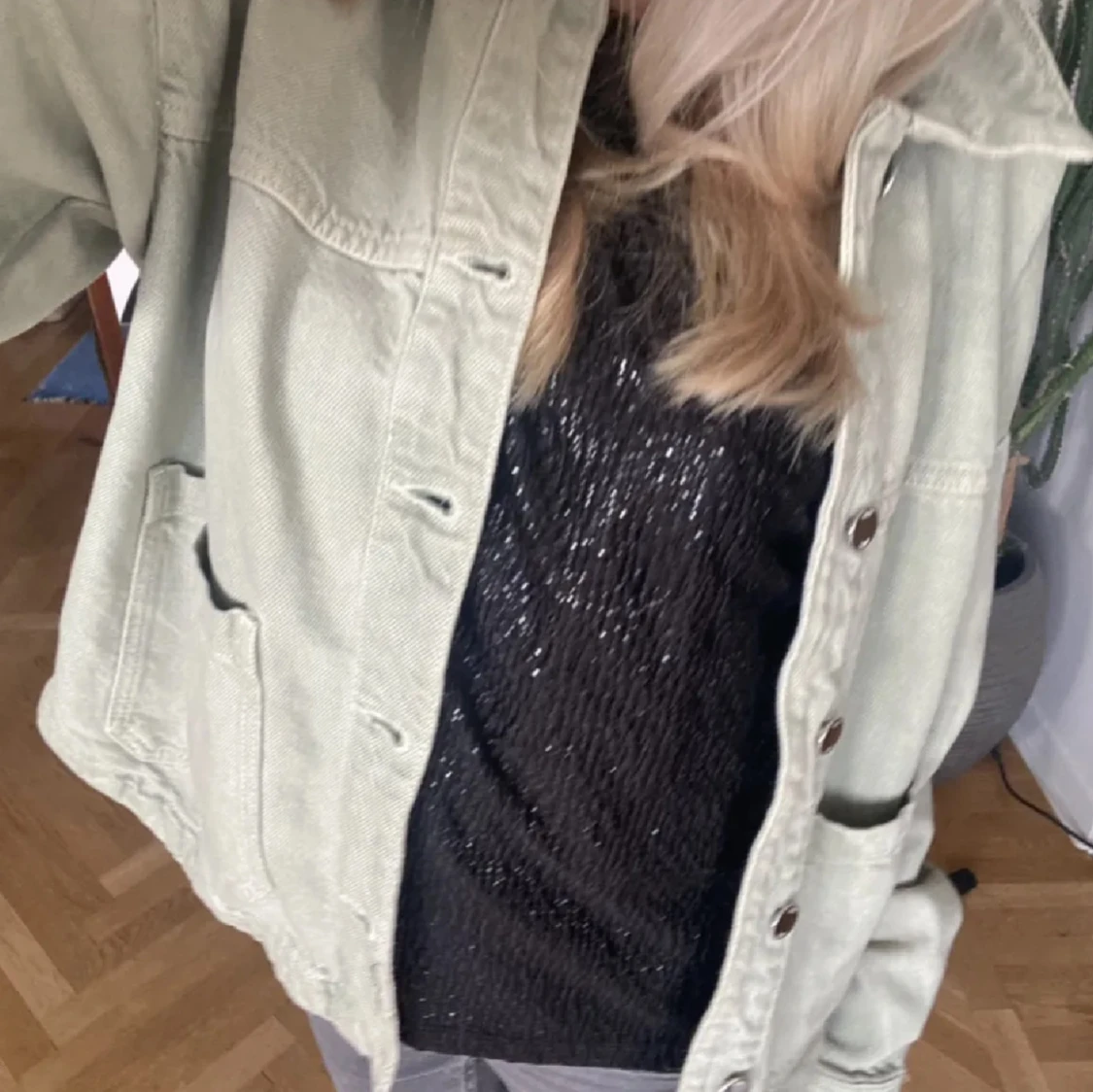 Grön jeansjacka  - 90