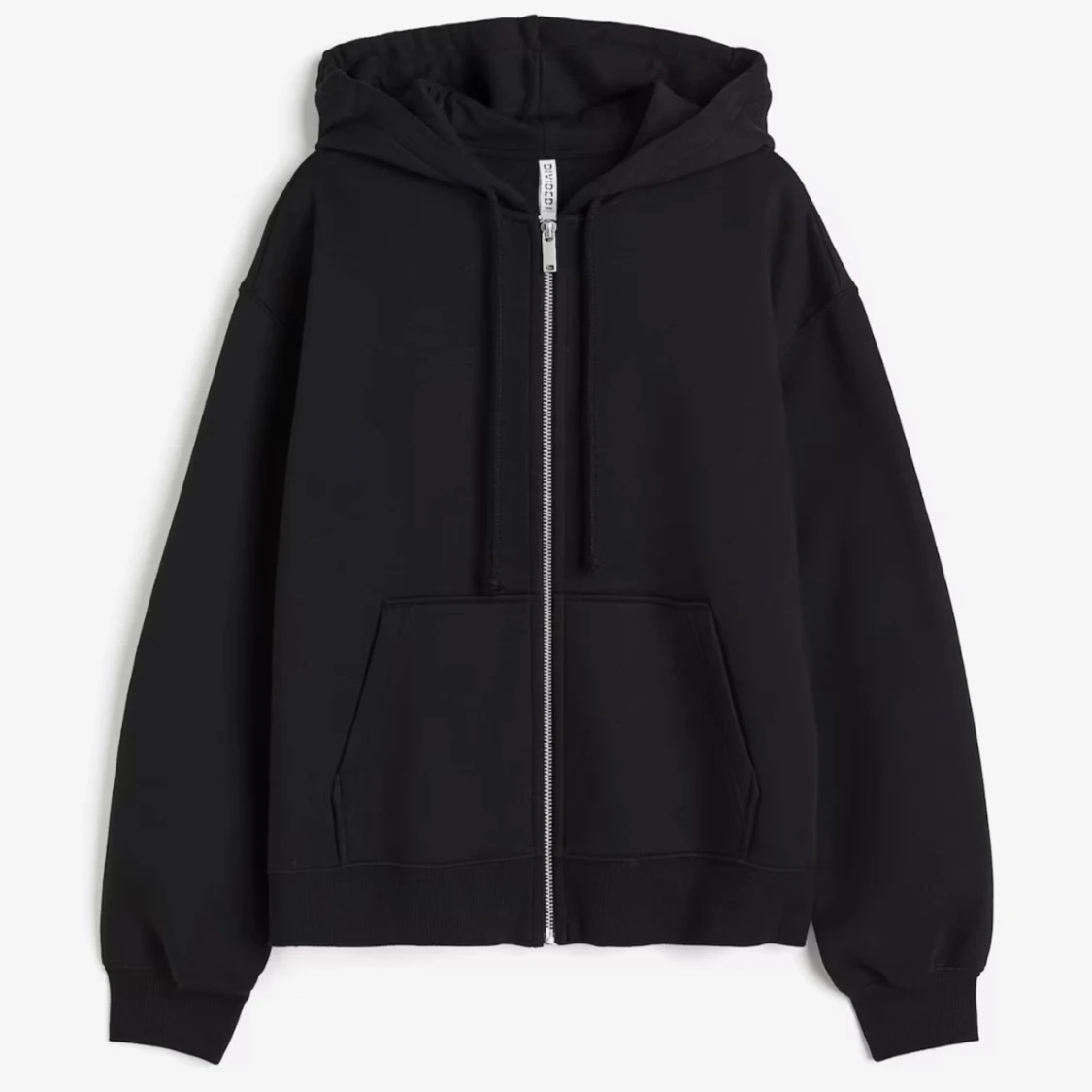 Svart hoodie med dragkedja - 90