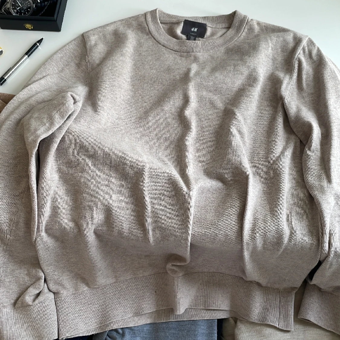 Beige Bomulls tröja  - 90