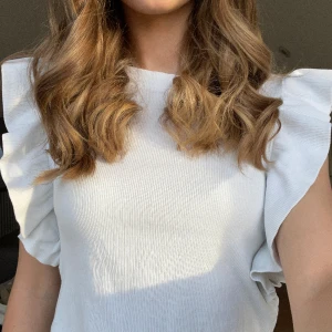 Vit T-shirt från zara - Säljer denna fina vita t-shirt från zara. Använd enstaka gånger. 