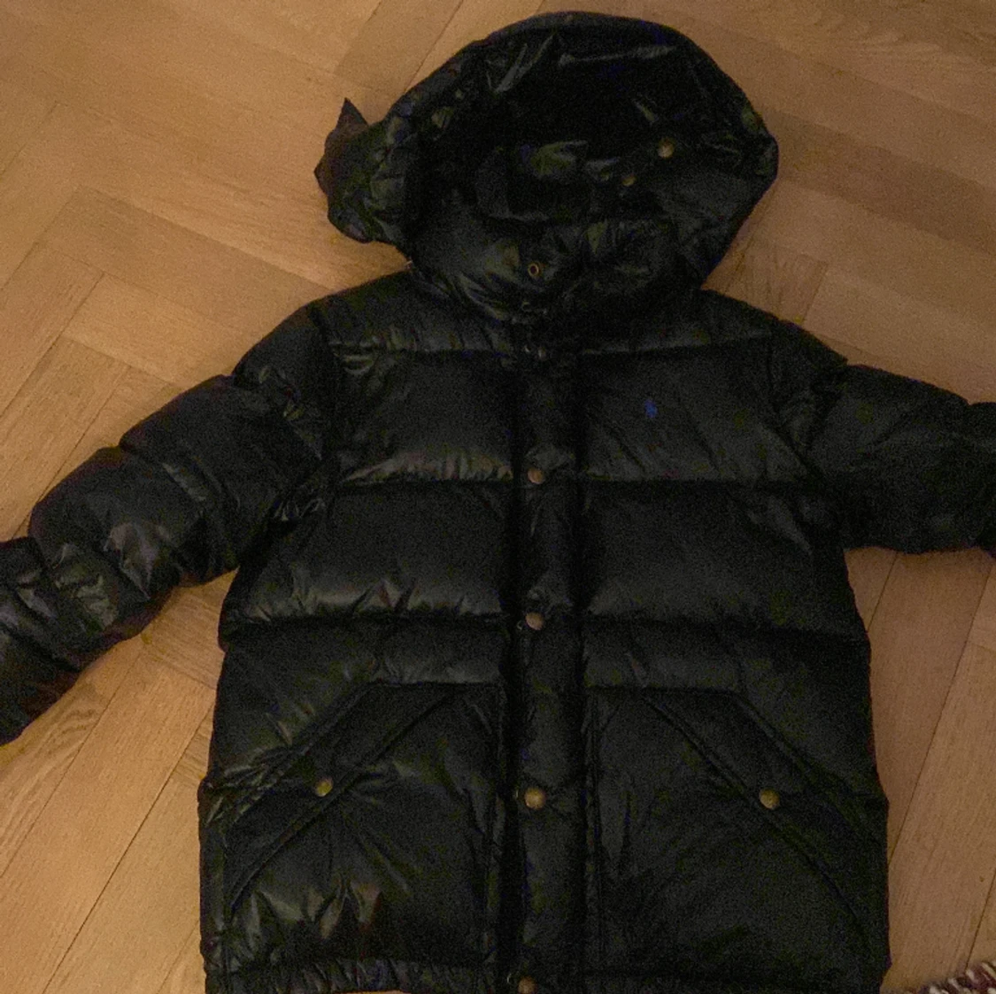 Svart tjock polo Ralph Lauren jacka 