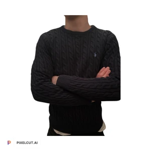 Ralph Lauren - Ralph Lauren kanelstickad tröja i marinblå, väldigt bra skick, använd fåtal gånger