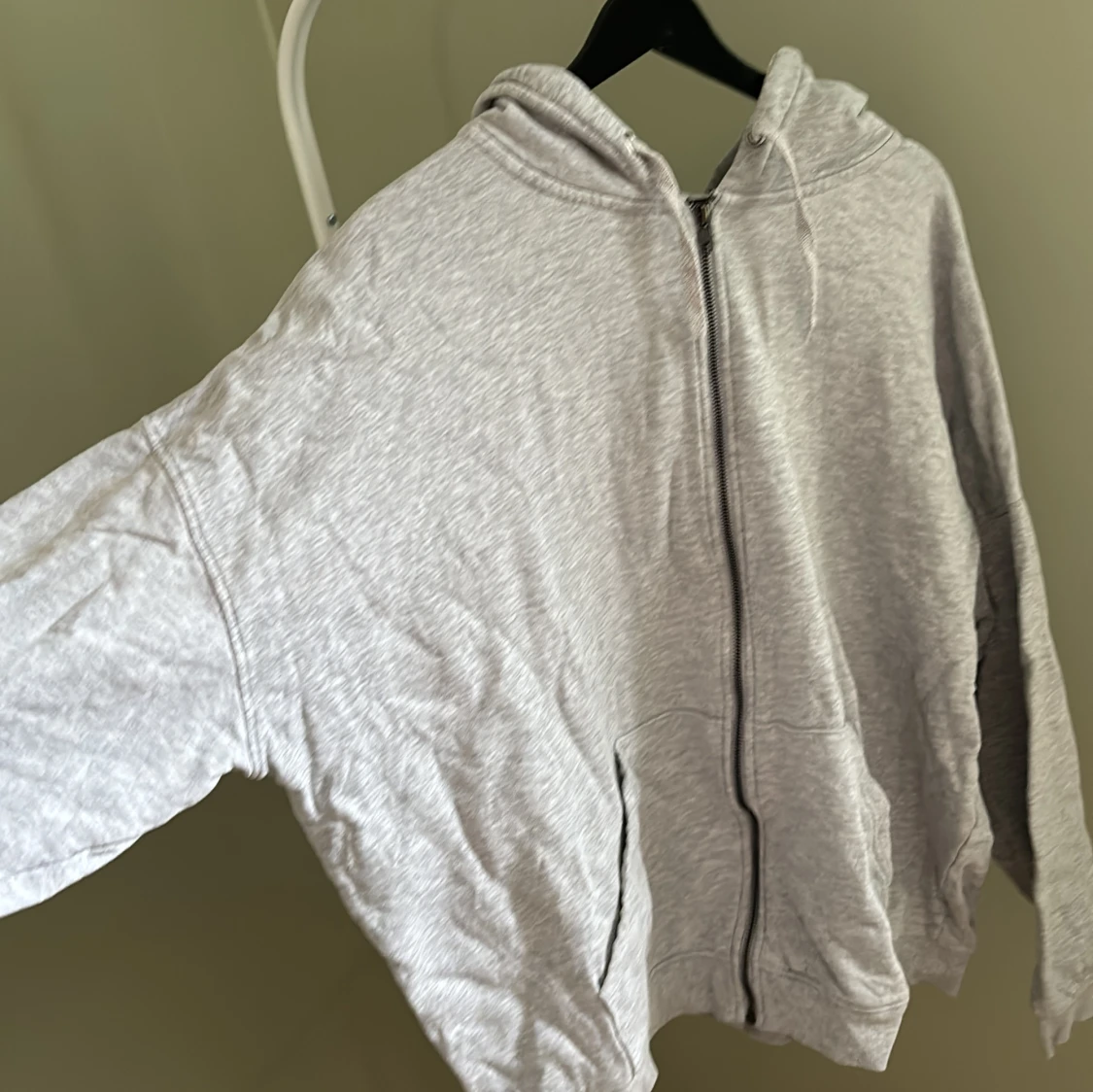 Grå zip Hoodie - 90