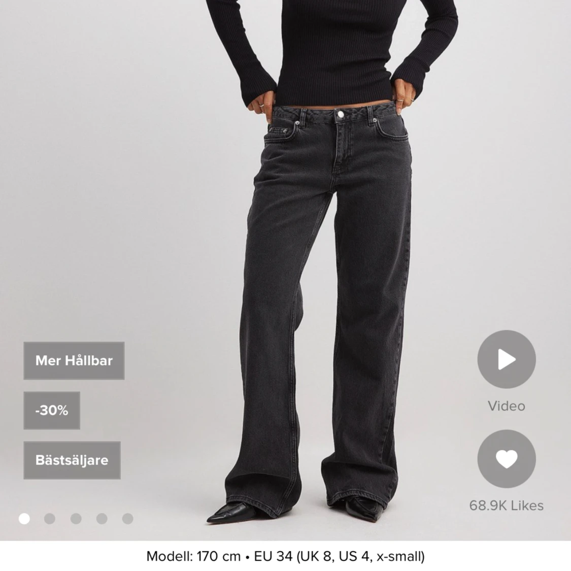 NA-KD jeans med låg midja 