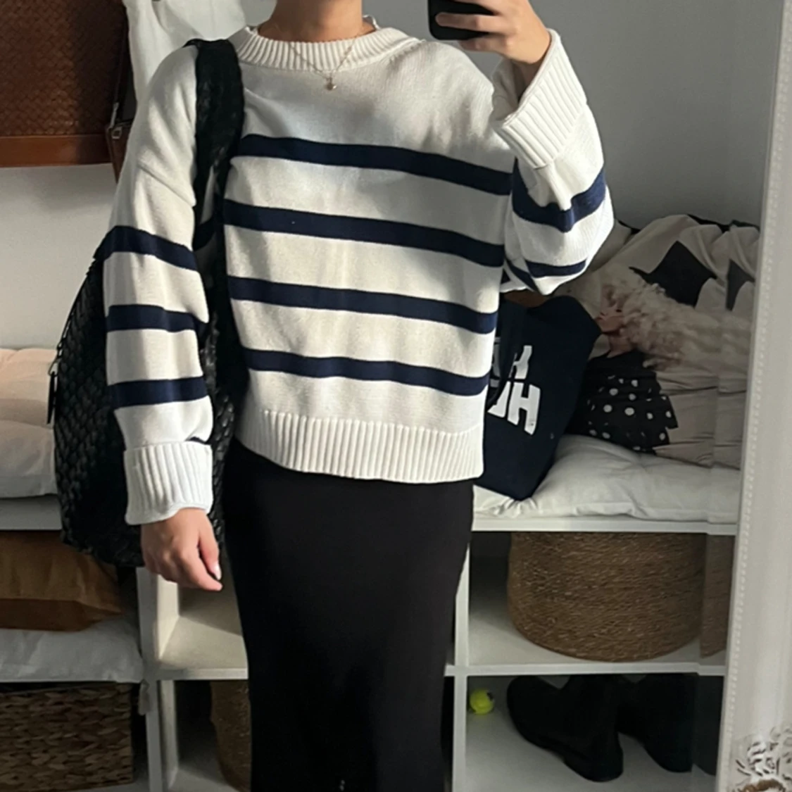 Randig stickad tröja 