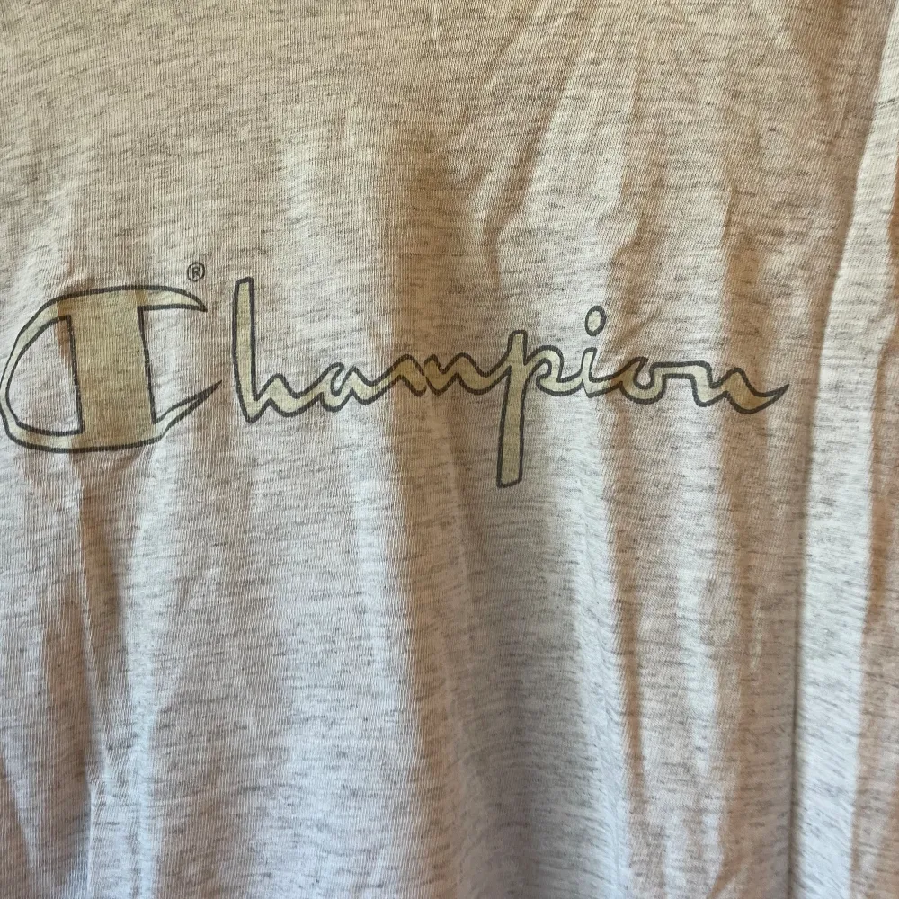 Champion t-shirt i grått Bomullstyg, storlek S/M🫶🏼 . T-shirts.