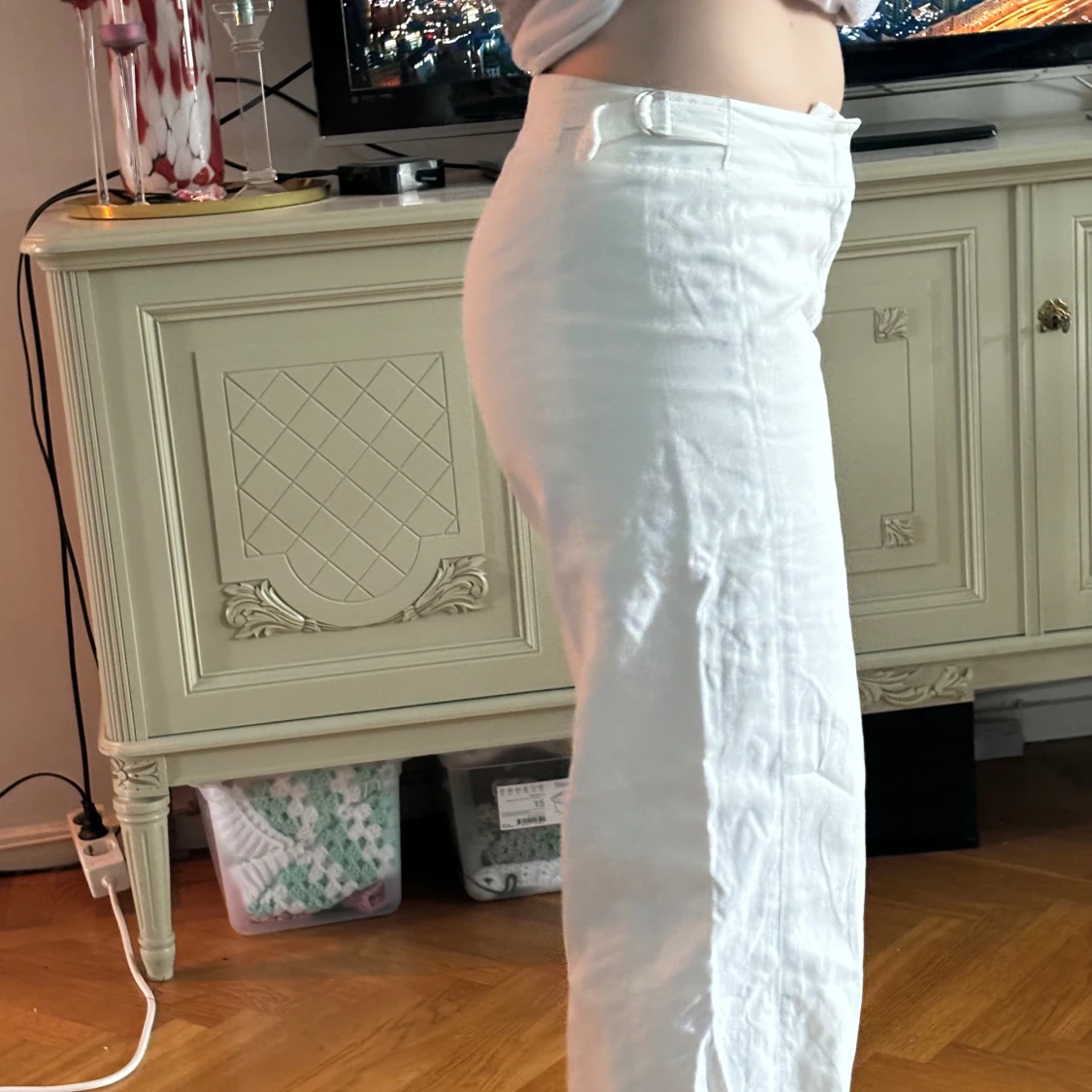 Vita linnebyxor  - 90