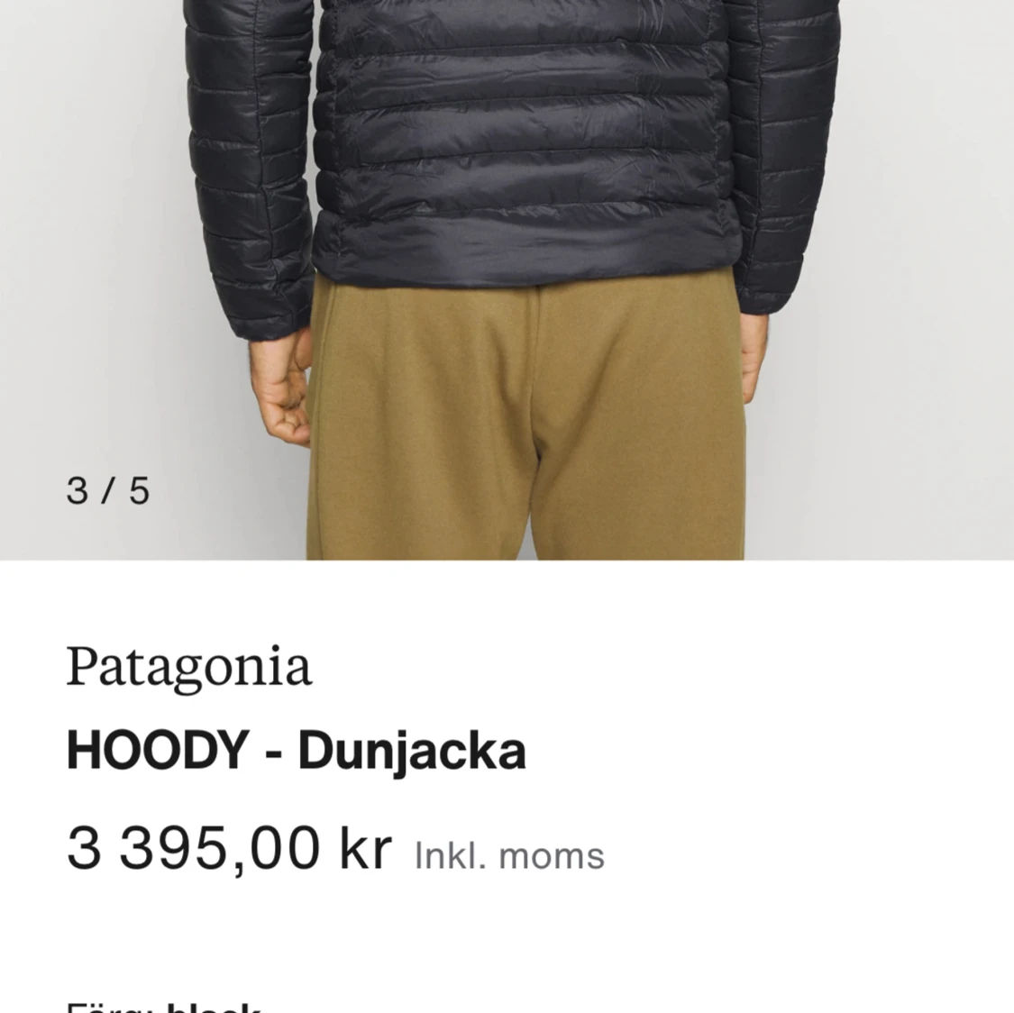 Patagonia Dunjacka Svart Storlek S - 93