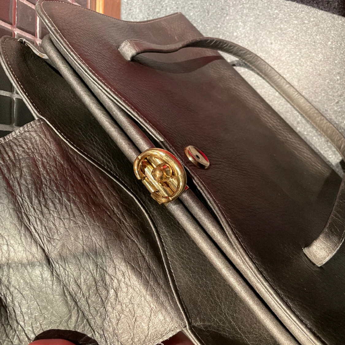 Vintage grå/silverhandväska - 90