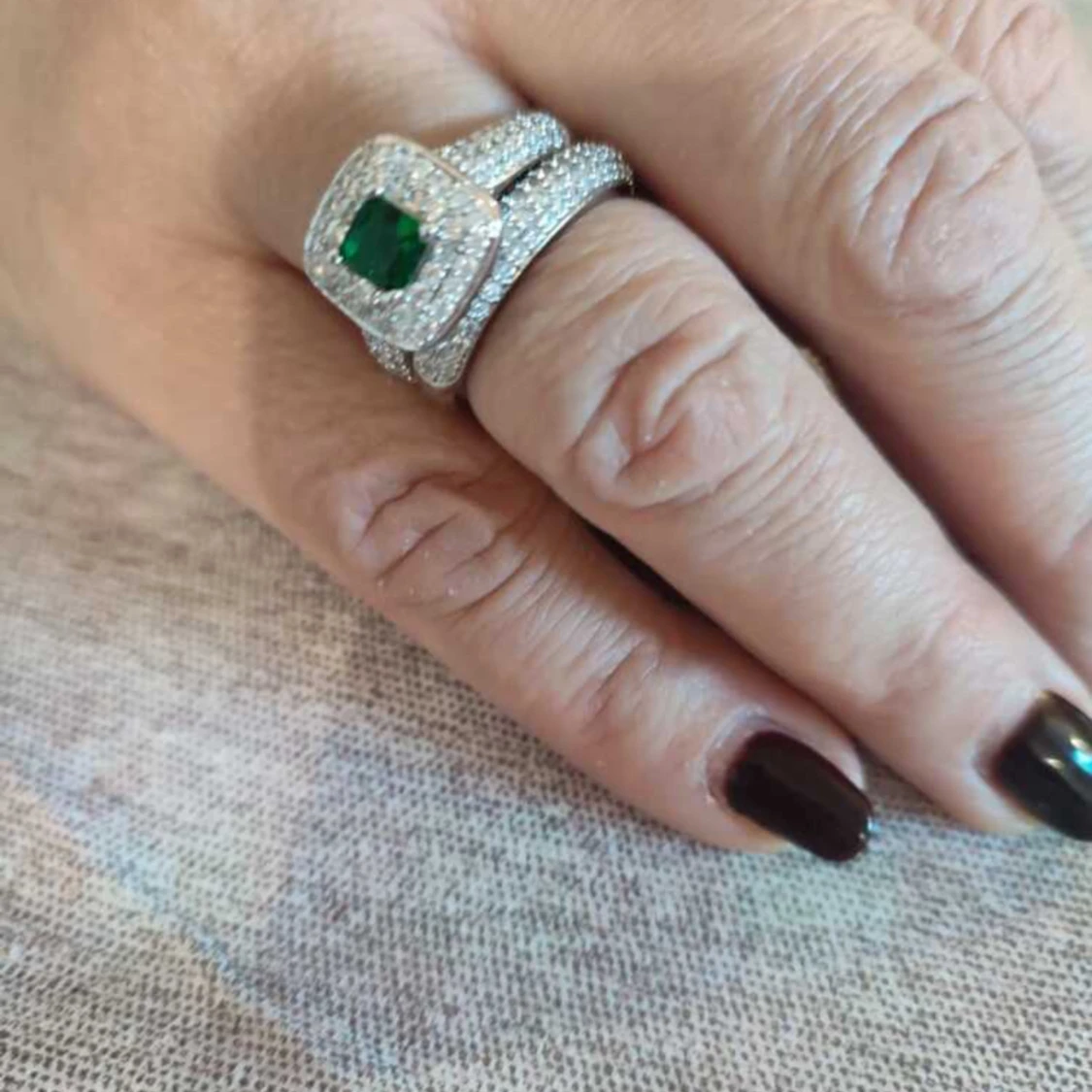 Beautiful Zirocon Stone 2 piece  Ring Set  - 90