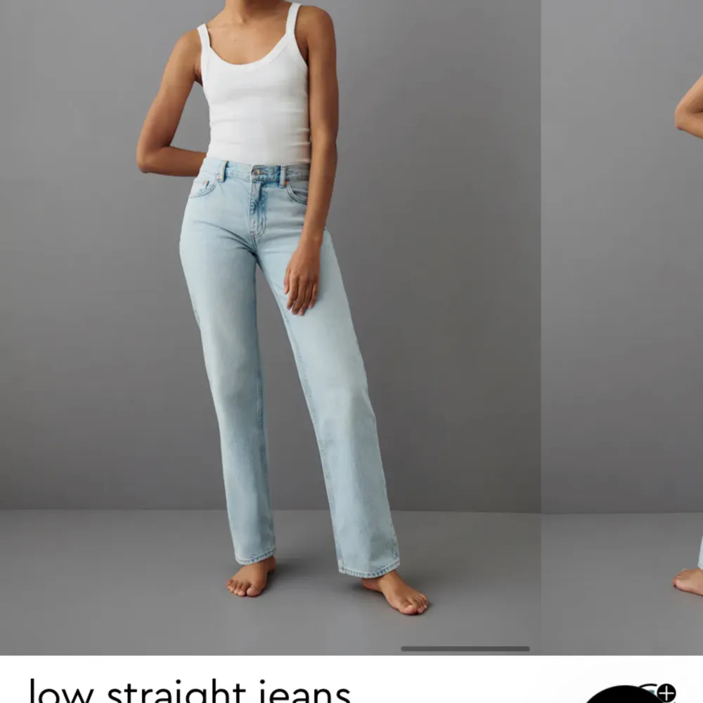 Jättefina jeans från Gina! Populära! Köpt för ca 500kr och säljer för 350kr, priset går att diskutera💕. Jeans & Byxor.