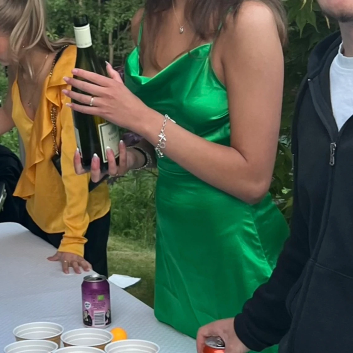 Grön silkes klänning - 91