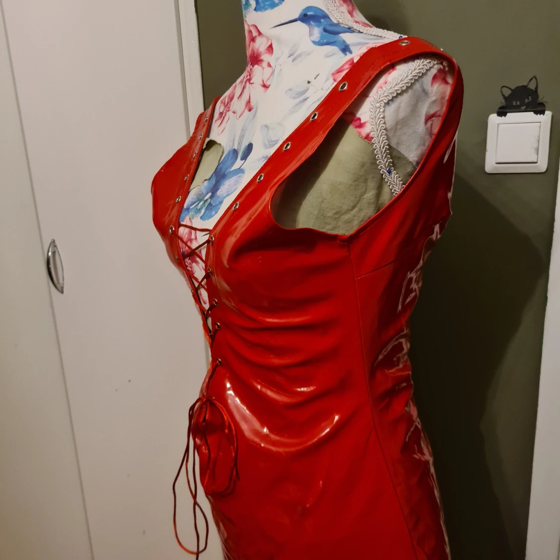 Röd spandex klänning - 91