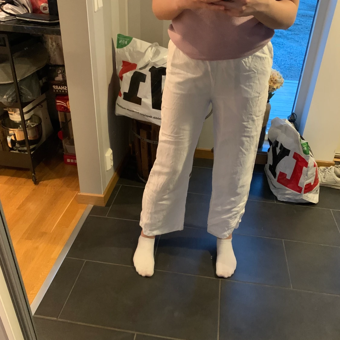 Vita linnebyxor  - 91