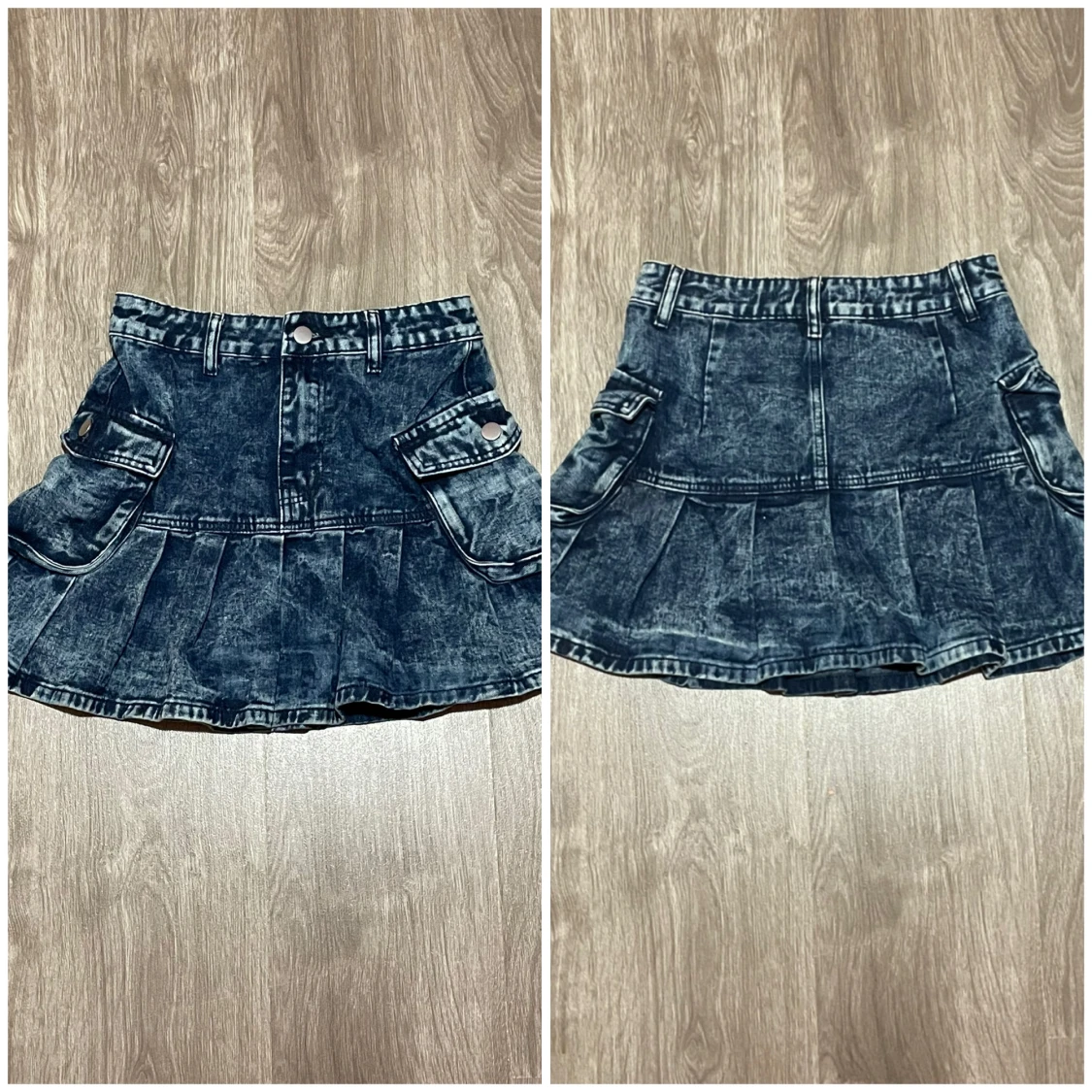 y2k jeanskjol med fickor - 91