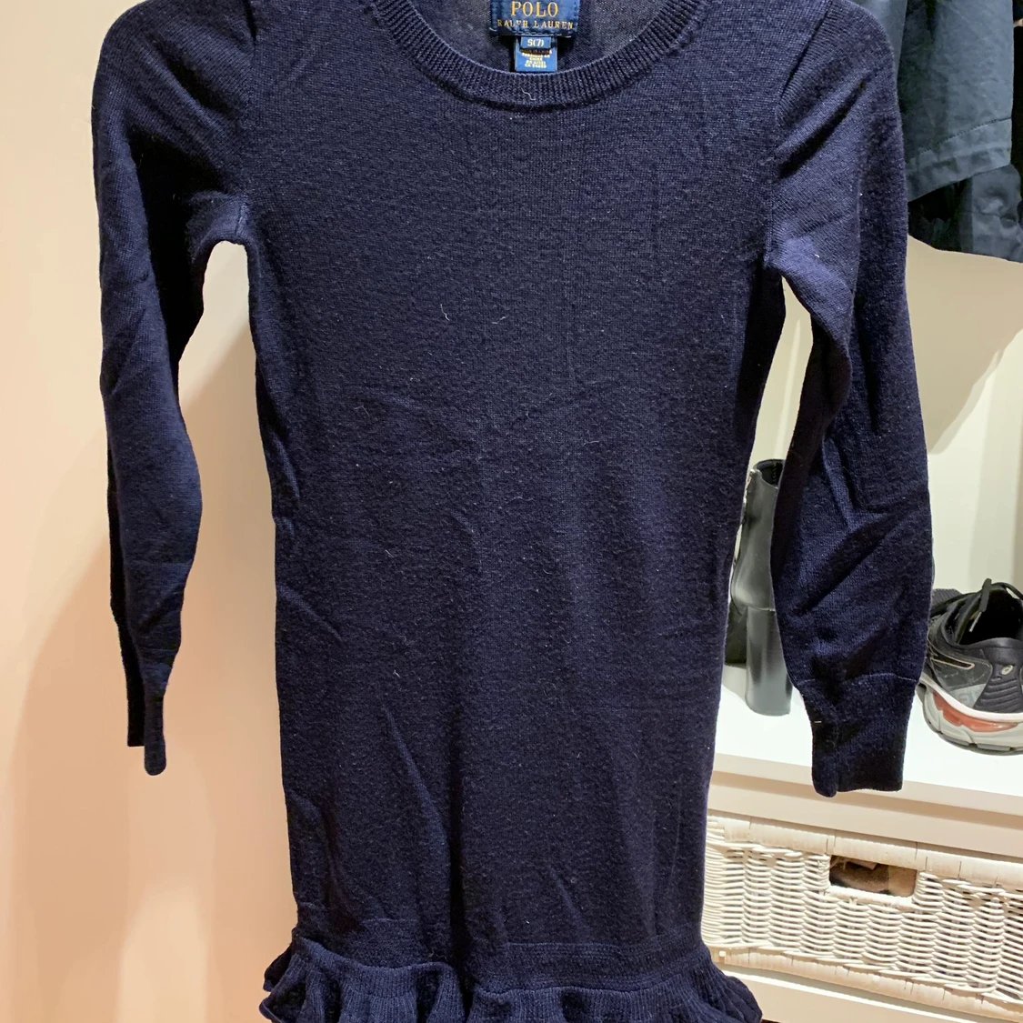 Ralph Lauren klänning blå merinull 