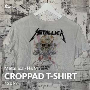 Croppad t-shirt  - Croppad t-shirt från H&M med Metallica motiv i storlek xs. Väl använd men i bra skick. Priset är inklusive frakt!📦