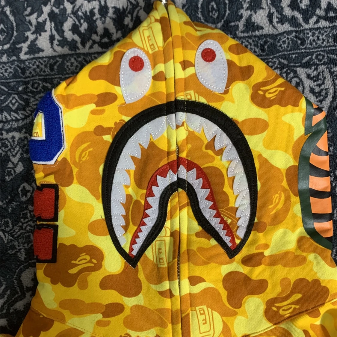 Bape PUBG Yellow Camo Shark Hoodie - 91
