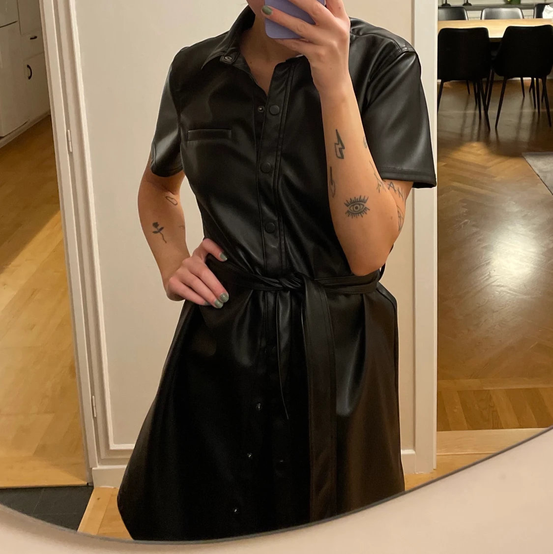 Skjorta/klänning i läderimitation🤎