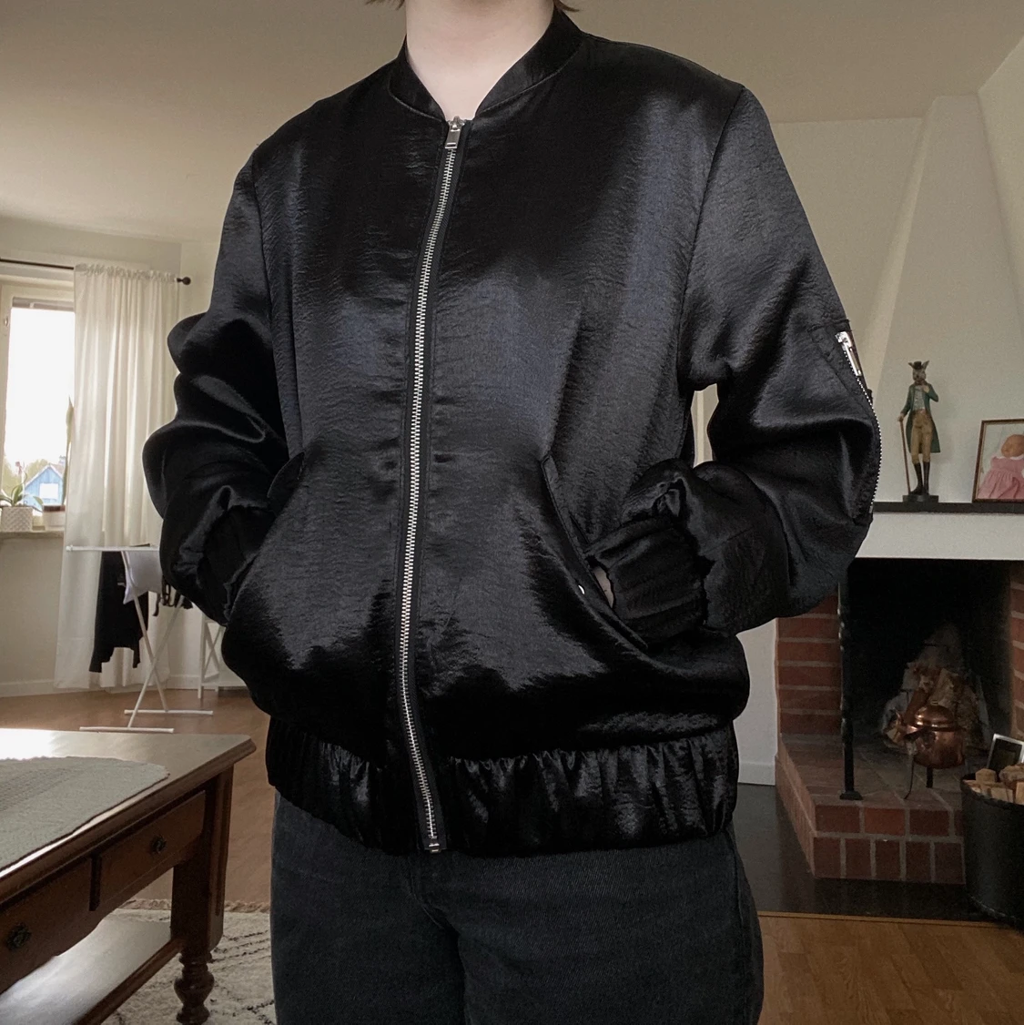 Svart alternativ bomberjacka  - 90