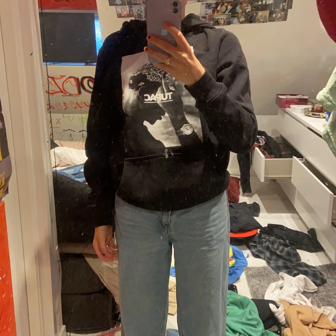 Tupac hoddie storlek S