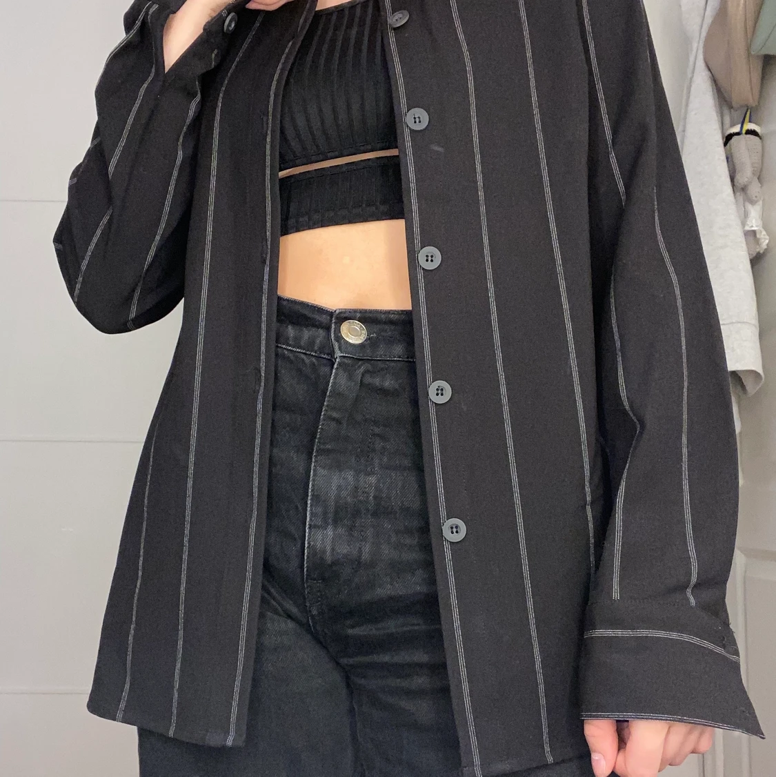 Randig Oversized skjorta  - 90