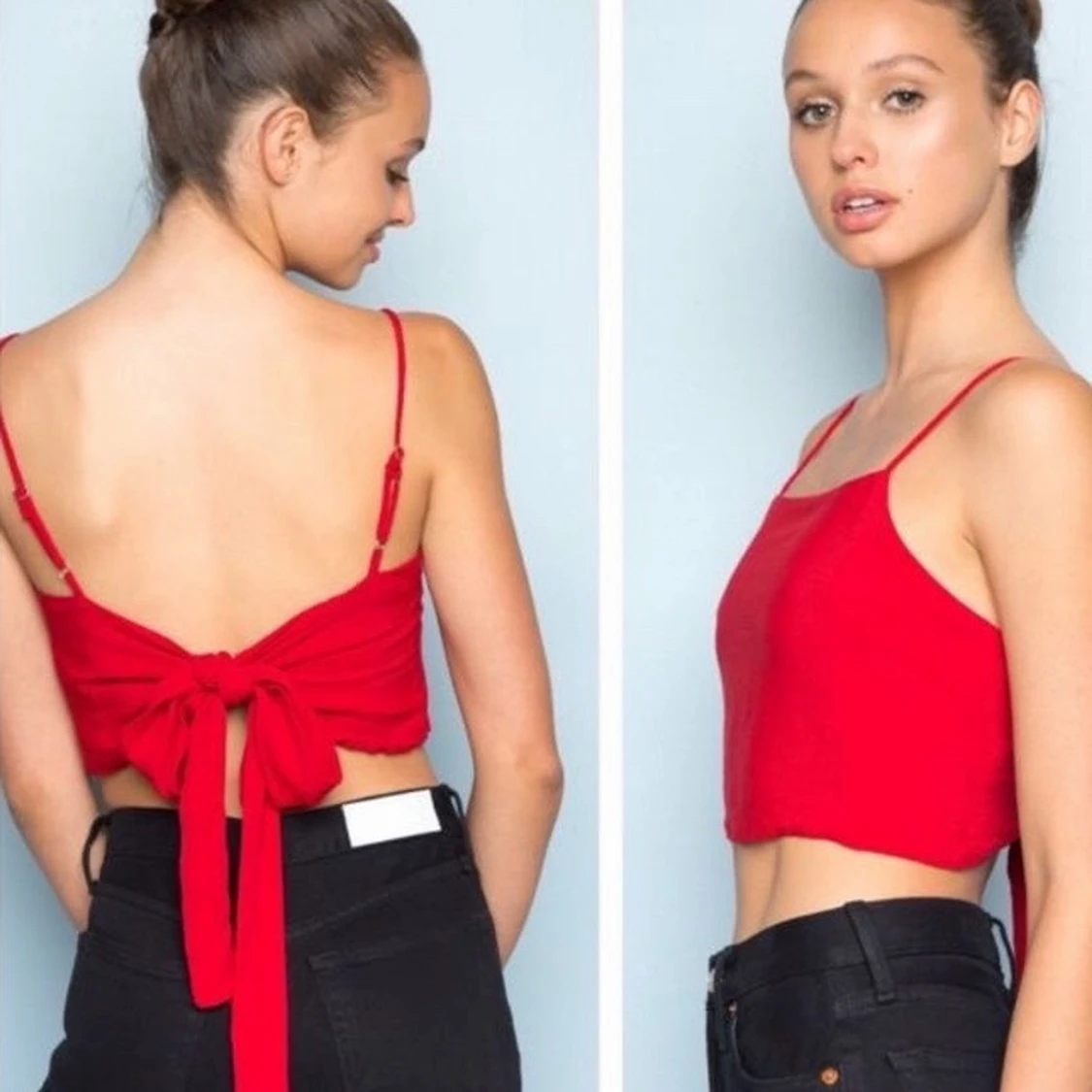 Brandy Melville red tie back top