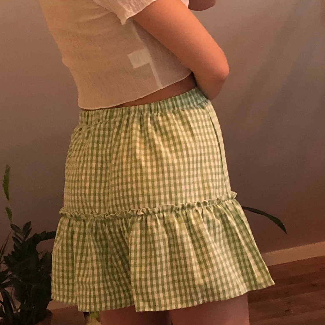 Grön prickig kjol - 90