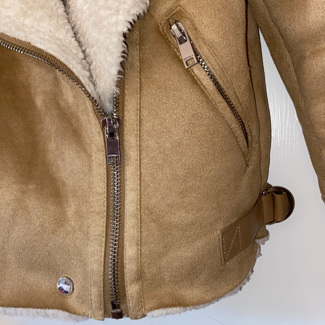 Bikerjacka med teddytyg  - 91