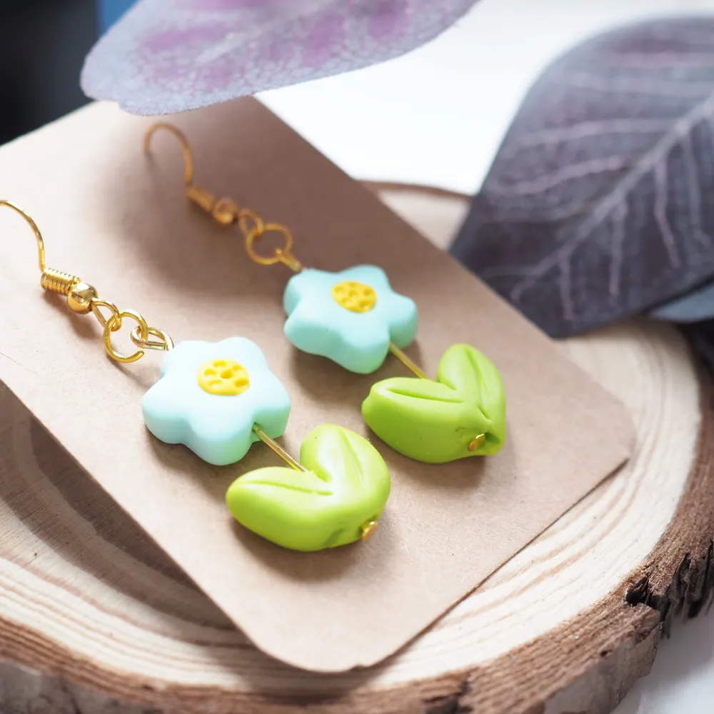 Earrings made of polymer clay- light weight- colorful . Accessoarer.
